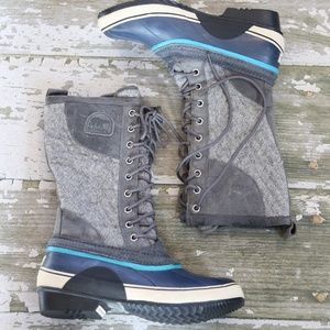 SOREL SORELLI Tall Quilted Gray Winter Boots Sz 9
